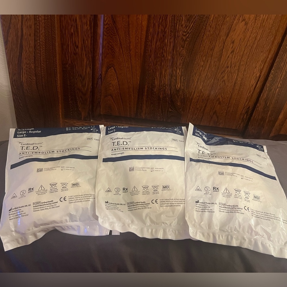 COPY - Cardinal Health 3 Pairs T.E.D. Anti-Embolism Stockings, new in sealed pa…